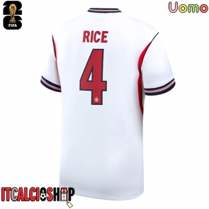 Inghilterra Declan Rice #4 Prima Maglia Mondiali 2026 Manica Corta